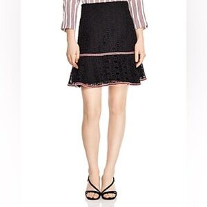 SANDRO Richard Chain-link Lace Skirt In Black